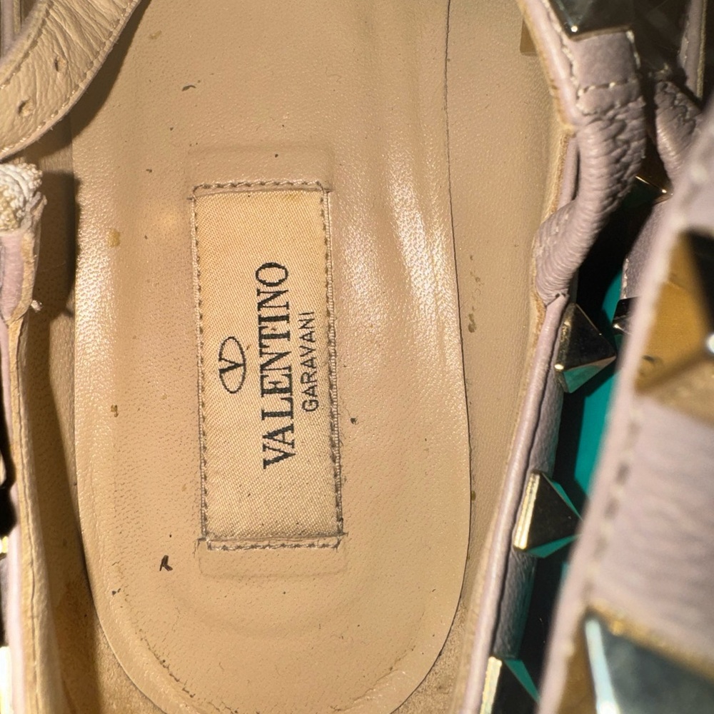 Valentino Rockstud Seafoam Blue Flats -36.5 - Picture 2 of 16